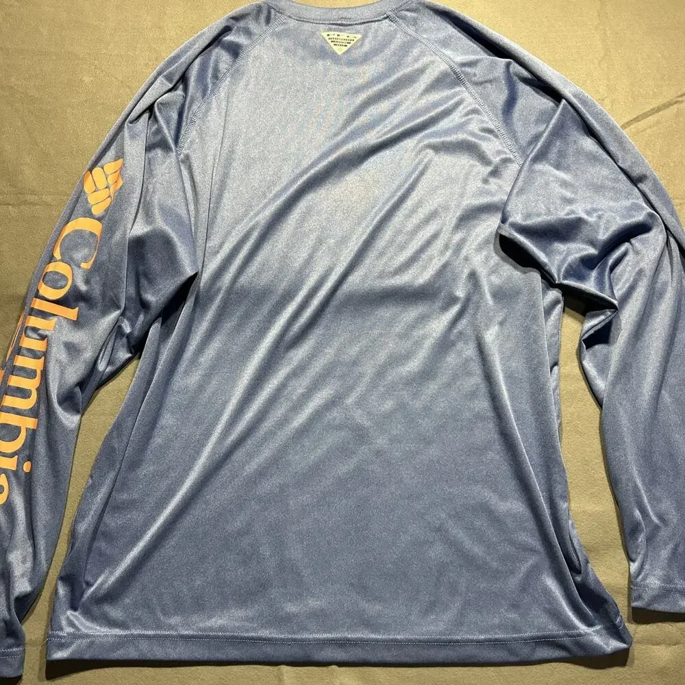 Columbia PFG Base Layer T-Shirt Men's Large Blue Lightweight L/S